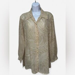 Elegant Beige Swirl Women's Top